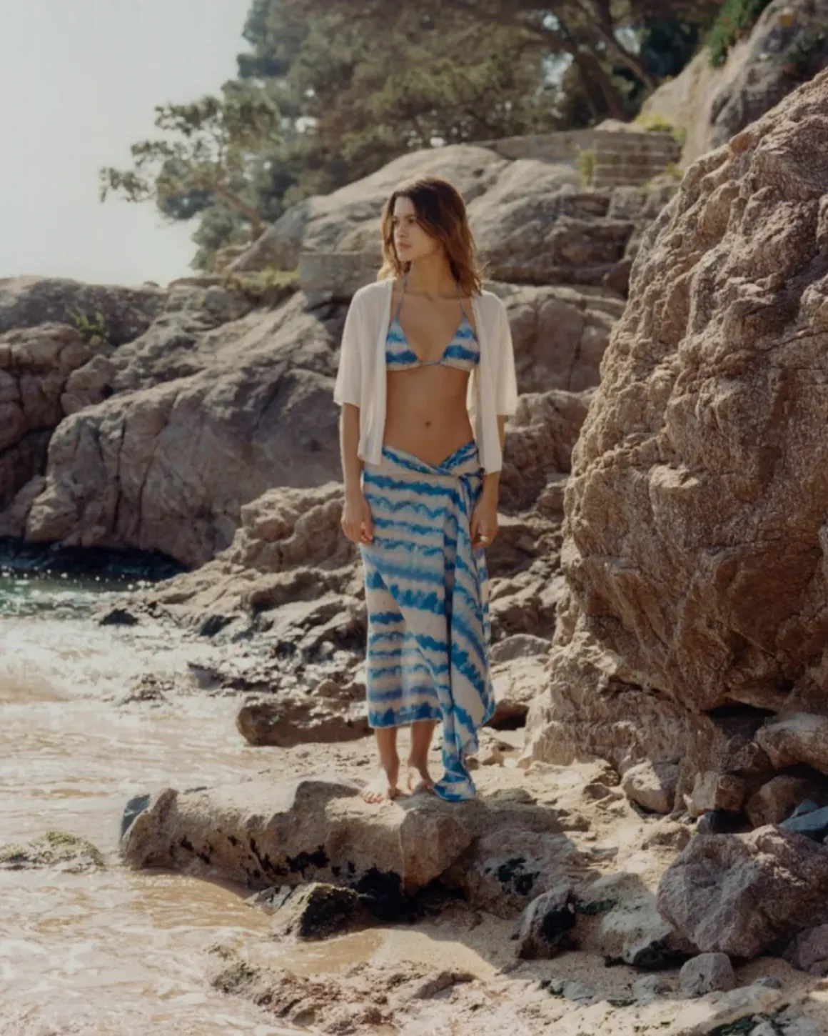 Pareo estampado Tye Dye azul