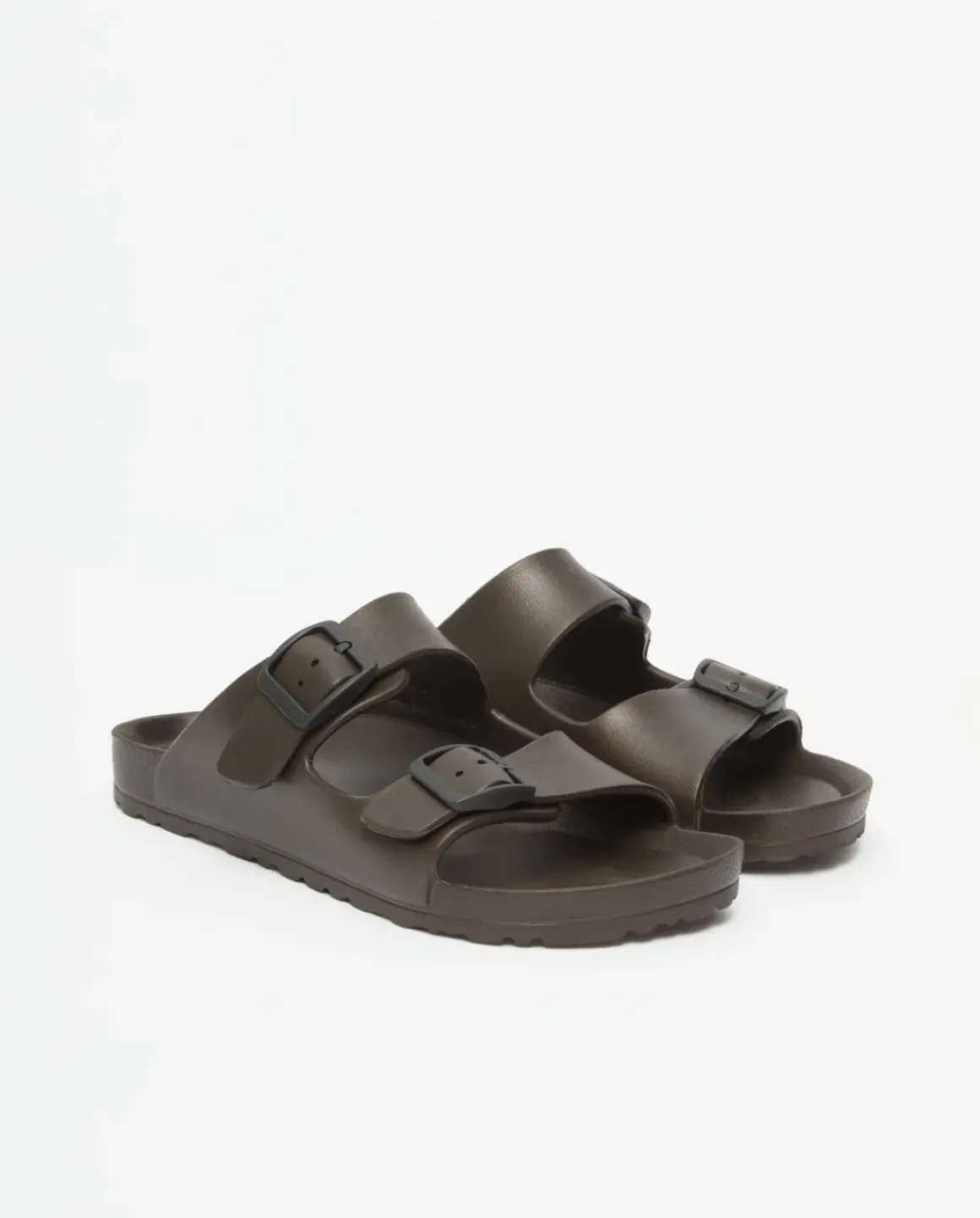Sandalias hebillas caucho chocolate