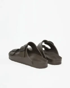 Sandalias hebillas caucho chocolate