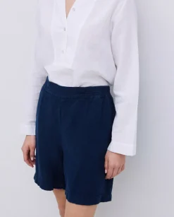 Short lino azul oscuro
