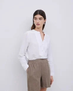 Short 100% lino caqui