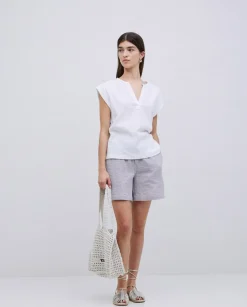 Short muselina gris