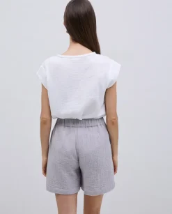 Short muselina gris