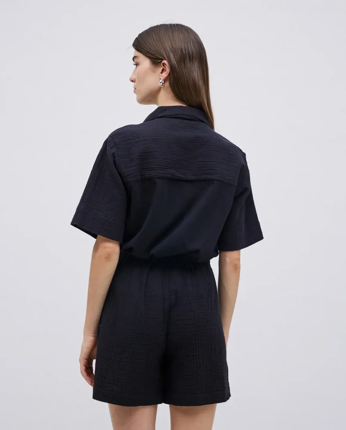 Short muselina negro