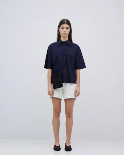 Short punto contraste blanco roto