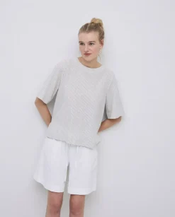Shorts bolsillos plastrón blanco