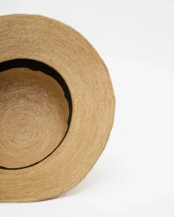 Sombrero handmade rafia camel