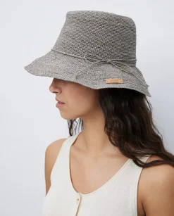 Sombrero handmade rafia gris