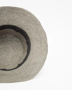 Sombrero handmade rafia gris