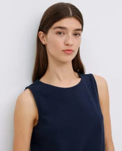 Top algodón flamé azul oscuro