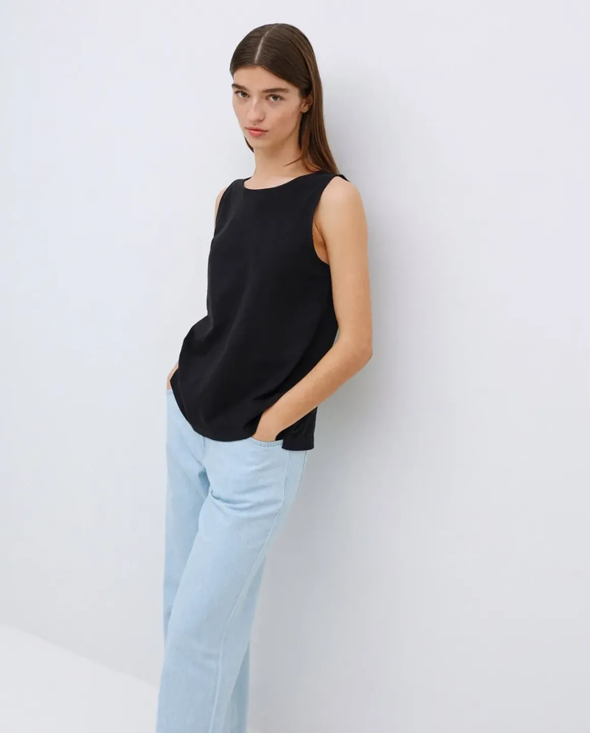 Top algodón flamé negro