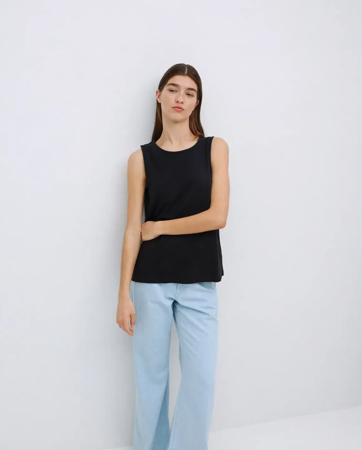 Top algodón flamé negro