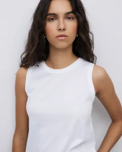Top básico escote redondo blanco