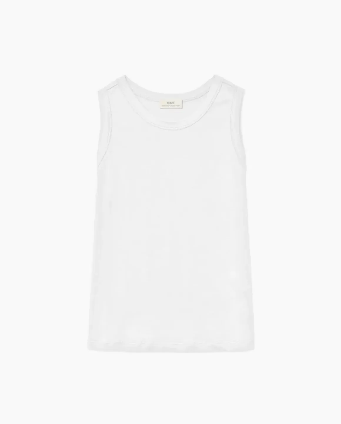 Top básico escote redondo blanco