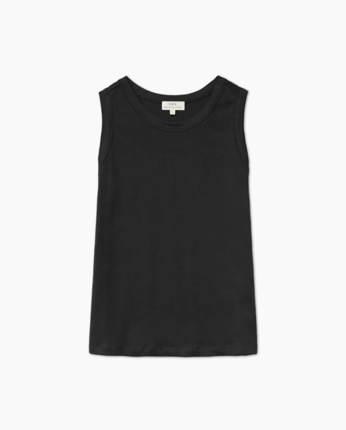 Top básico escote redondo negro