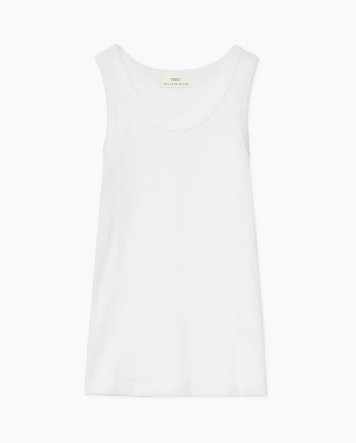 Top canalé 100% algodón orgánico blanco