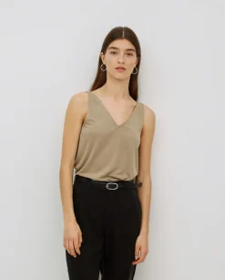 Top pico modal caqui