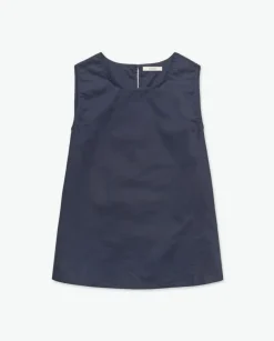 Top popelín azul oscuro