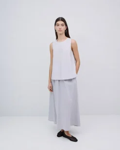 Top popelín gris