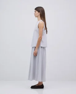 Top popelín gris