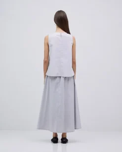 Top popelín gris