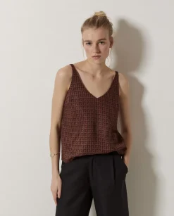 Top Tencel pico chocolate
