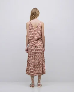Top tirantes floral terracota