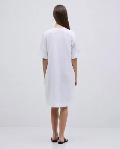 Vestido corto doble gasa blanco