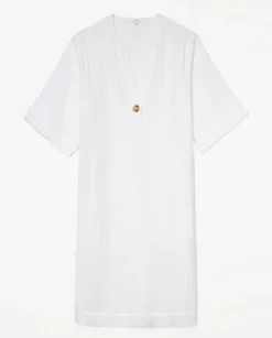 Vestido corto doble gasa blanco