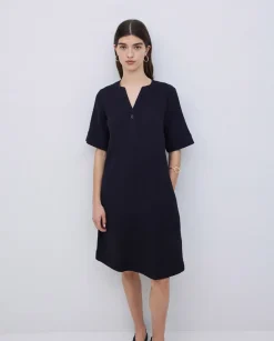 Vestido corto doble gasa negro