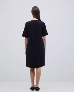 Vestido corto doble gasa negro