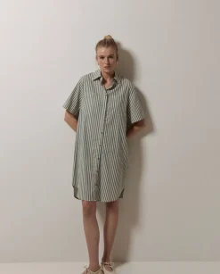 Vestido corto rayas verde