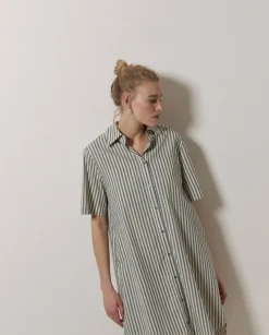 Vestido corto rayas verde