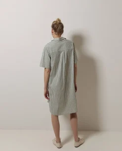 Vestido corto rayas verde