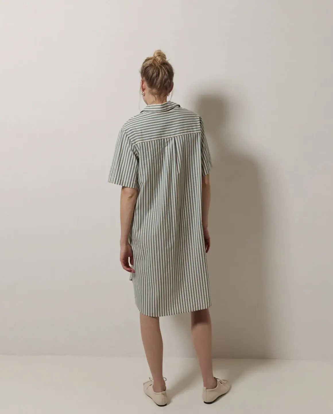 Vestido corto rayas verde