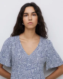 Vestido creppe viscosa ecovero azul