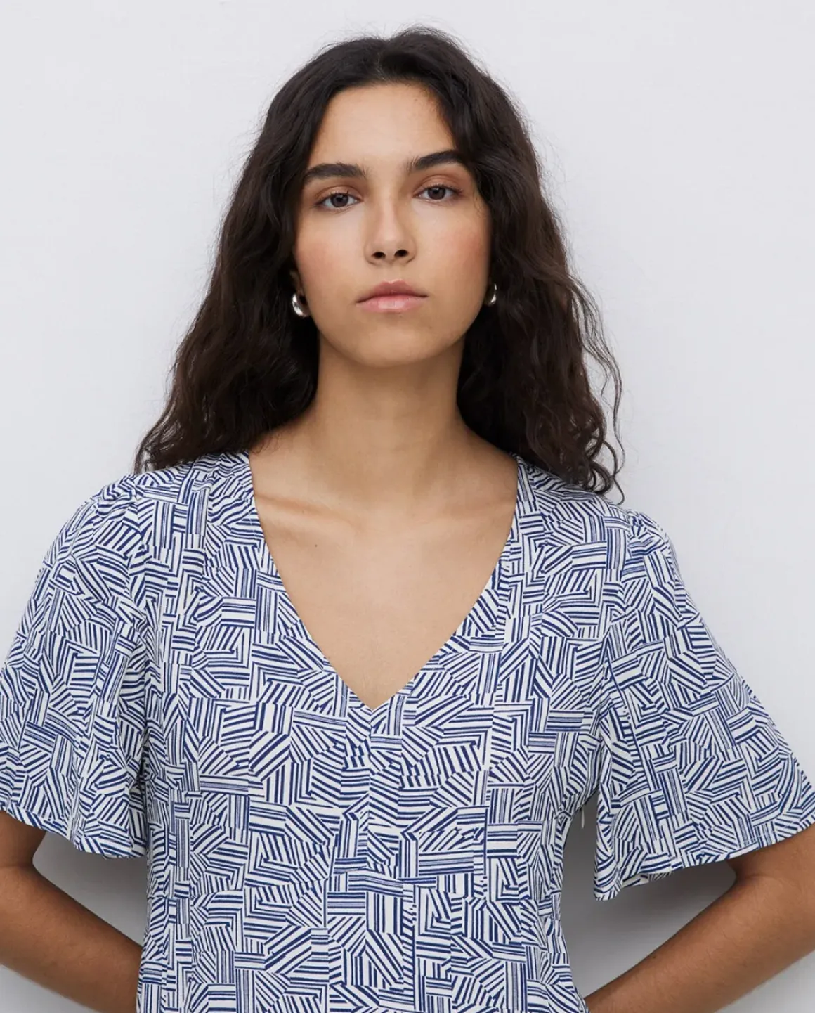 Vestido creppe viscosa ecovero azul