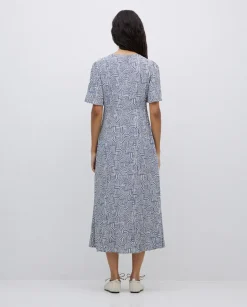 Vestido creppe viscosa ecovero azul