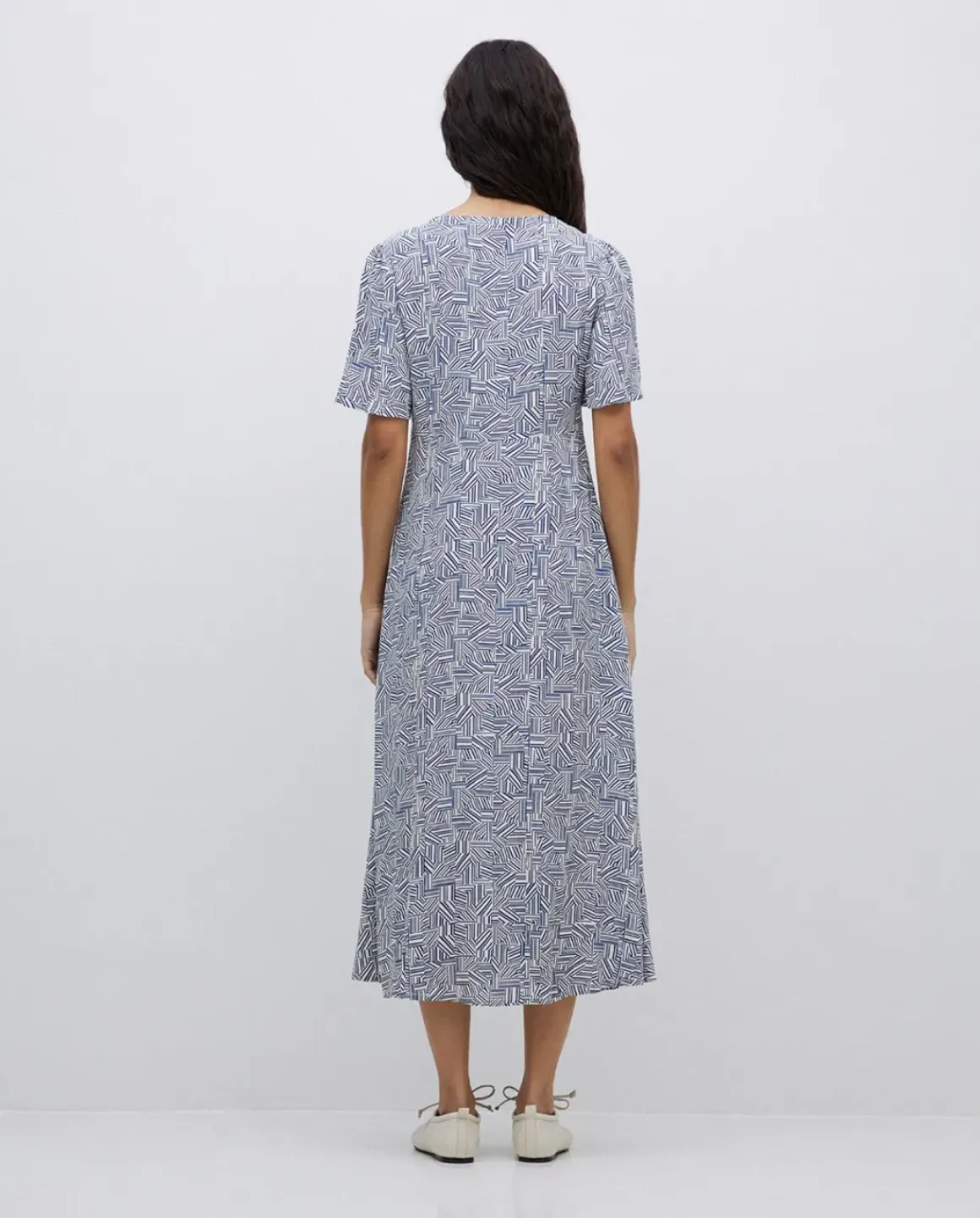 Vestido creppe viscosa ecovero azul