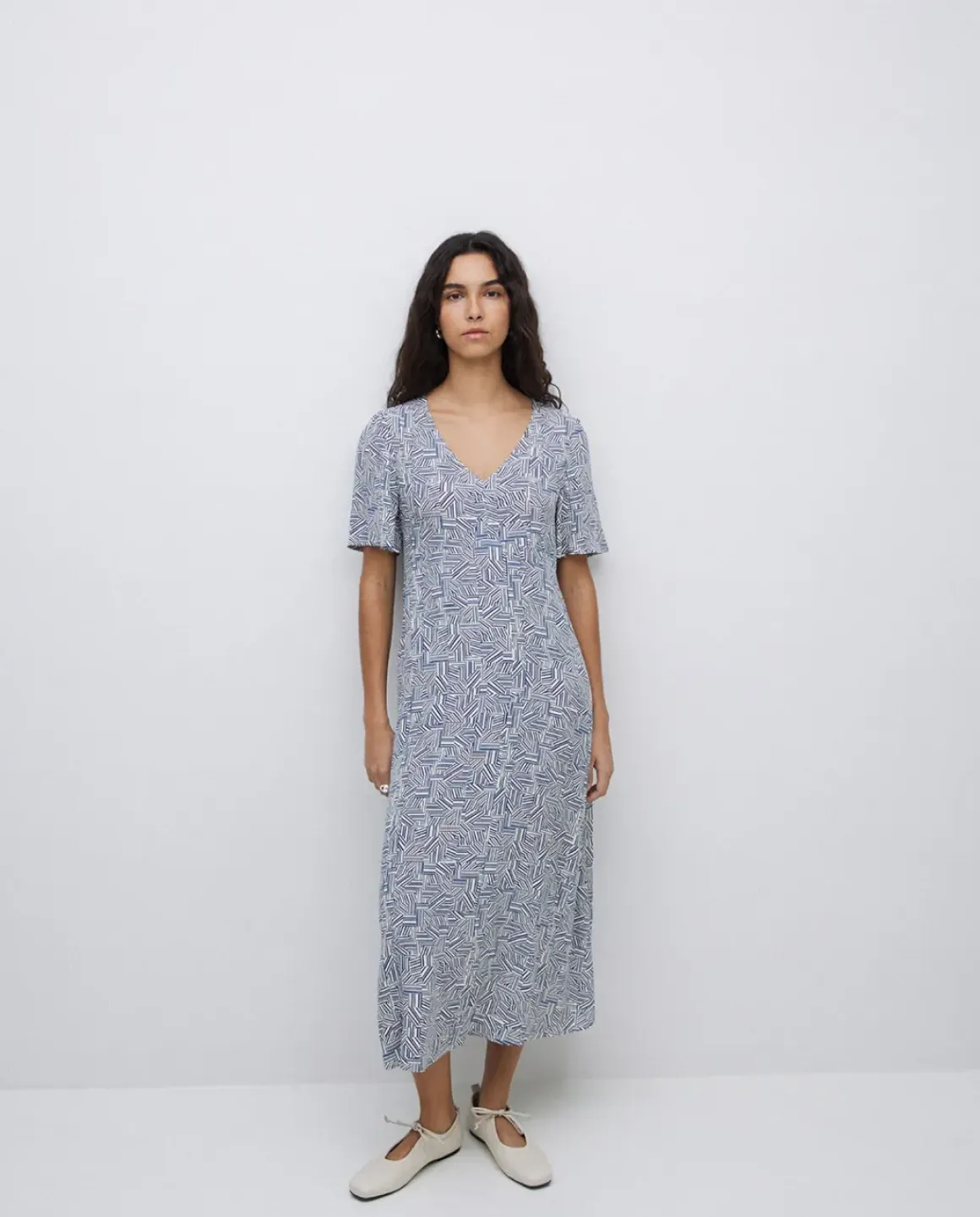 Vestido creppe viscosa ecovero azul
