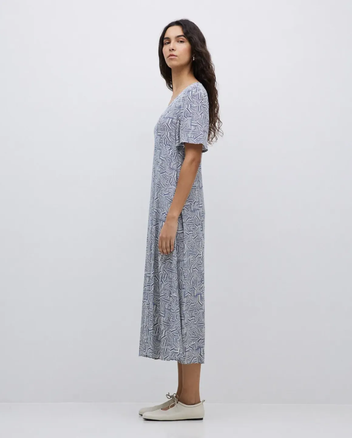 Vestido creppe viscosa ecovero azul