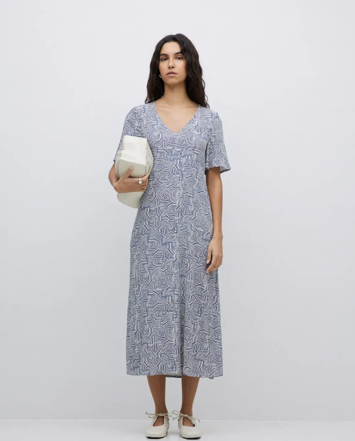 Vestido creppe viscosa ecovero azul