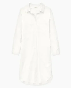 Vestido cuello camisero popelín blanco