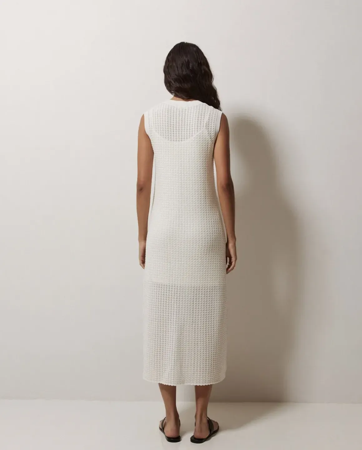 Vestido largo calado blanco