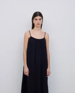 Vestido largo doble gasa negro