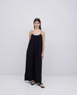 Vestido largo doble gasa negro