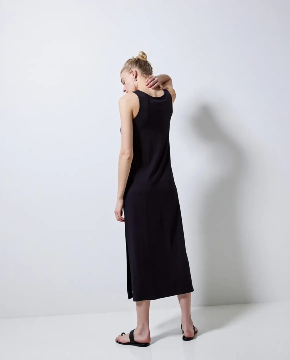 Vestido largo punto azul oscuro