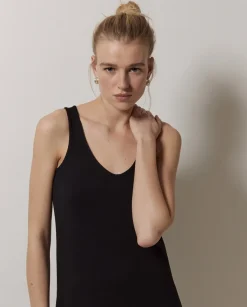 Vestido largo punto negro