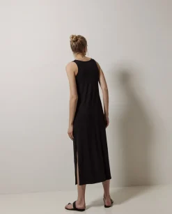Vestido largo punto negro