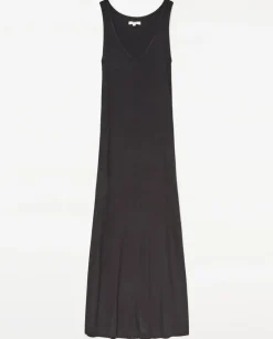 Vestido largo punto negro